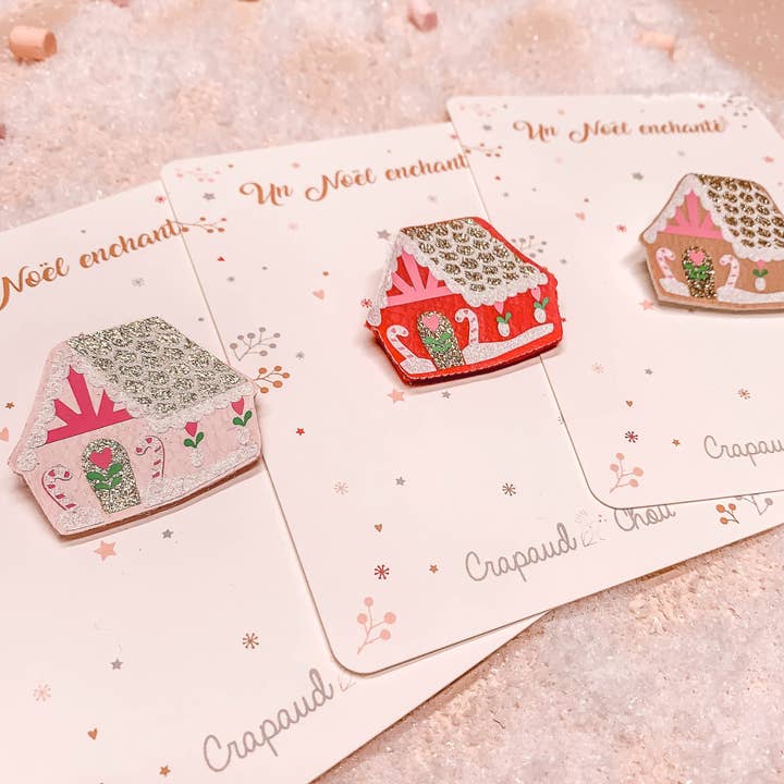 Broche de Noël Maison Pain d'épice pour la vente par Crapaud Chou