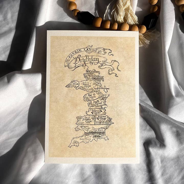 Well Read Babes - Wholesale Art Print - ACOTAR Prythian Map 5x7 Art Print Bookish Wall Art Gift