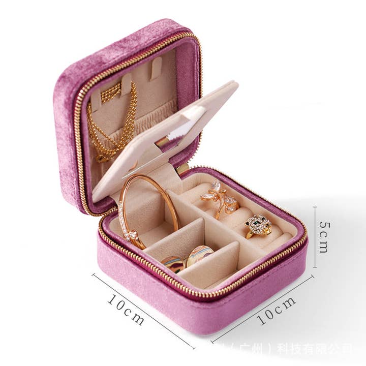 Dipped Shop - Wholesale Jewellery box/organiser - Plush Solid Color Travel Jewelry Case DPC251613