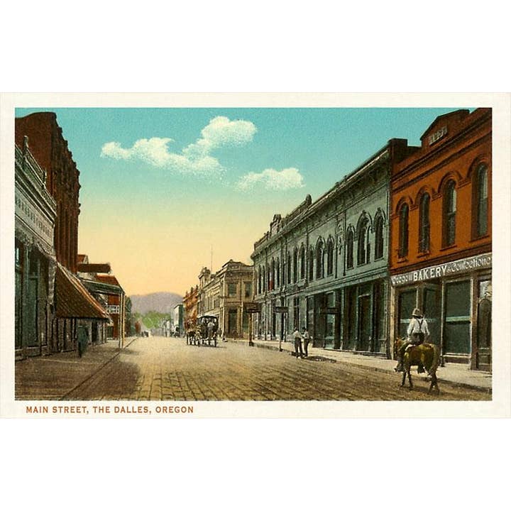Postcard OR-287 Main Street, The Dalles for wholesale by Found Image Press