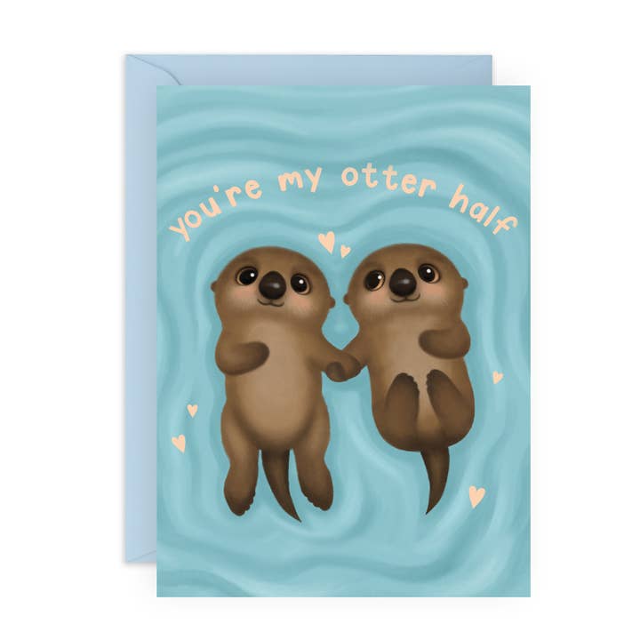 OLLIE OTTER HALF Cute Anniversary Card for Him, Her for wholesale by Central 23 Cards
