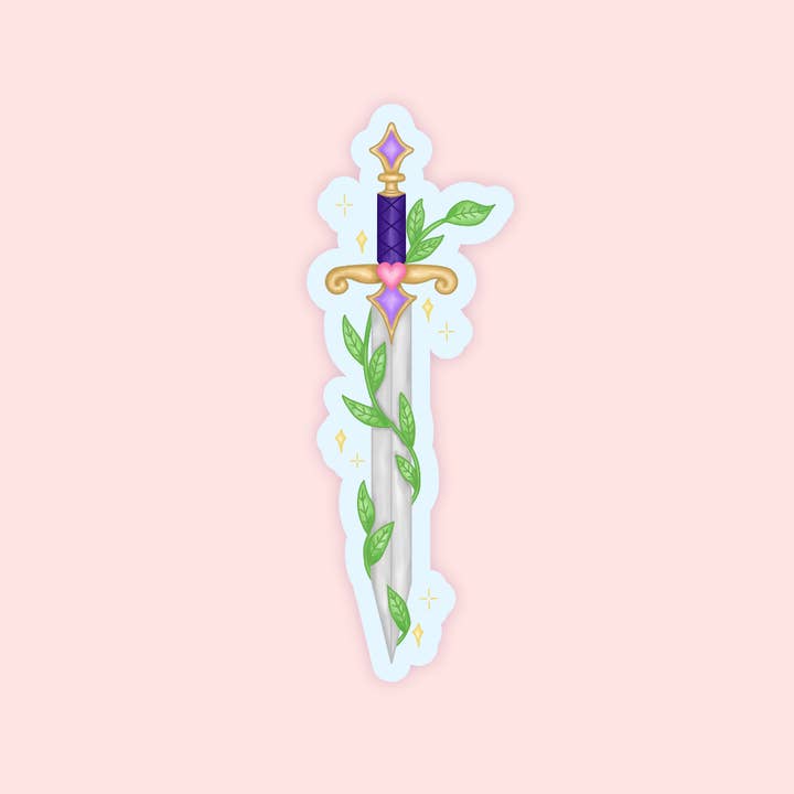 Fantasy Sword Vinyl Sticker for wholesale by Peach and Mimi