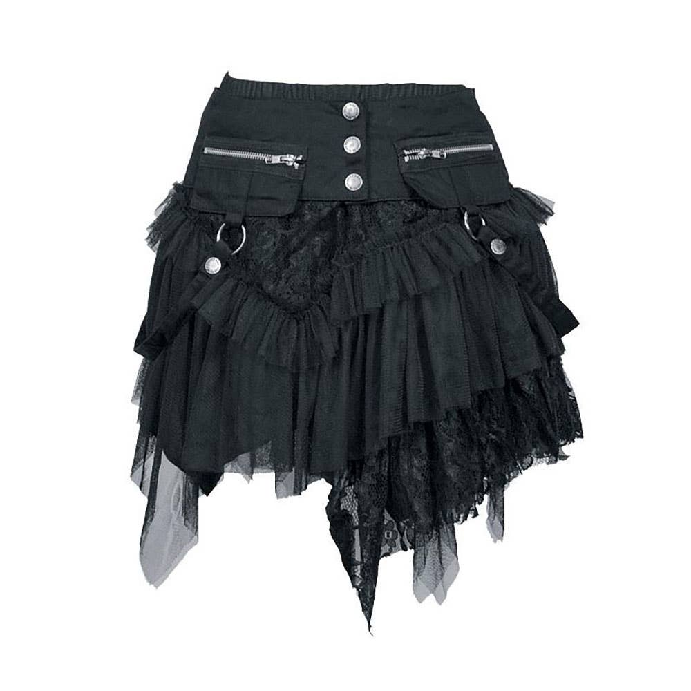 Alcatraz Gothic - Wholesale Skirt - Women's - Gothic mini skirt “Cat Skirt Black”