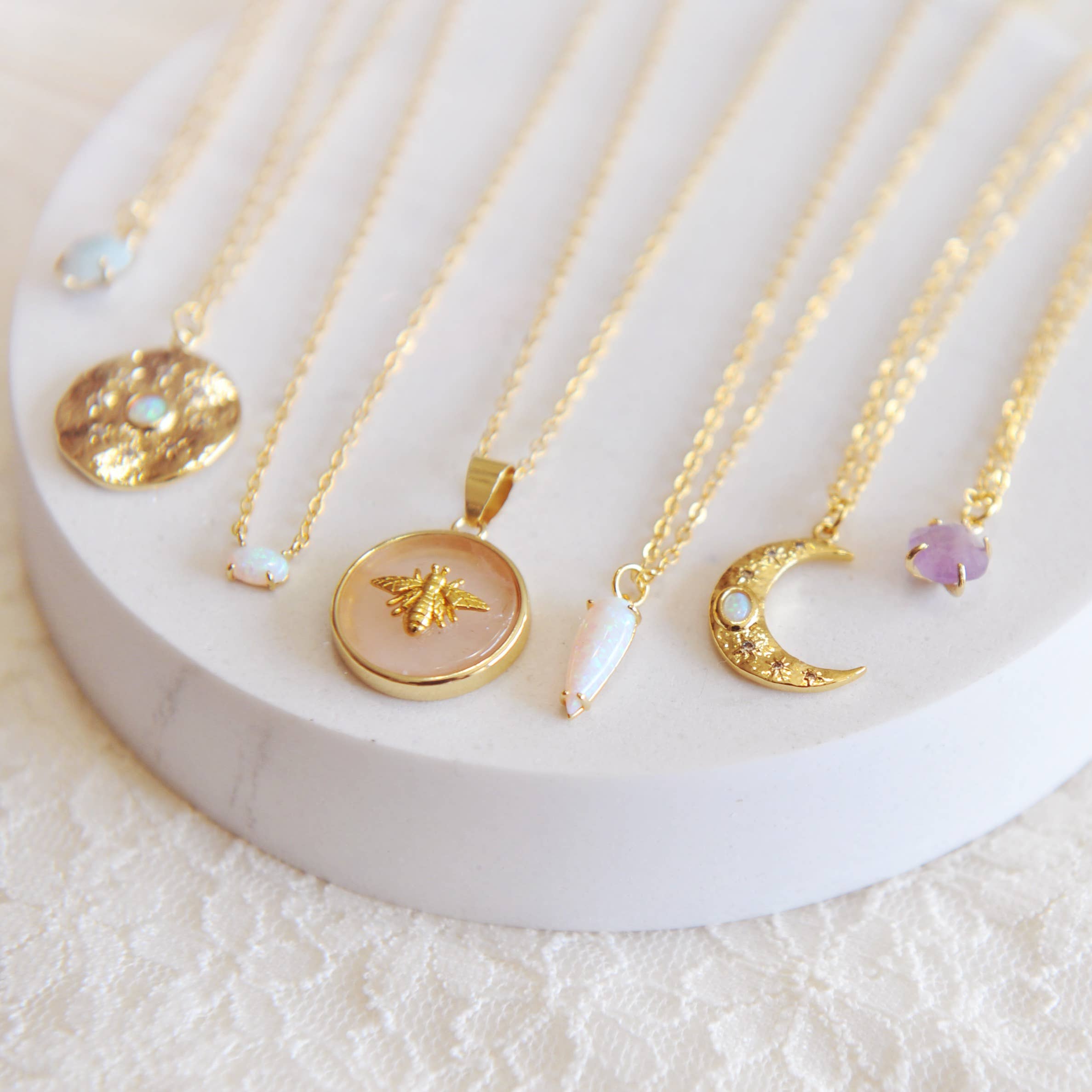 Oh So Lovely - Wholesale Pendant/Charm Necklace - Lola Bee Necklace Rose Quartz4