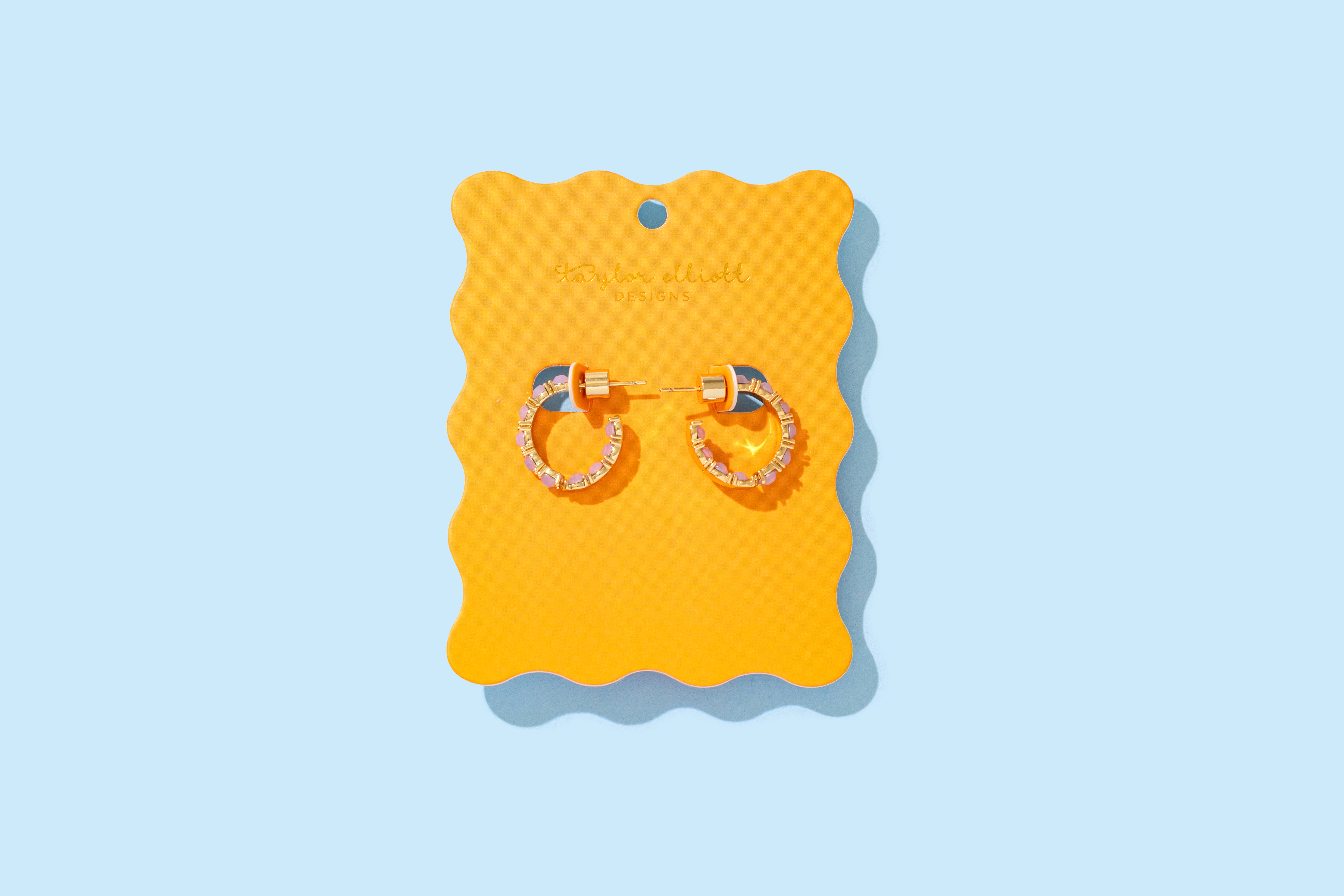 Taylor Elliott Designs - Wholesale Hoop Earrings - Hoop Earrings - Small - Gold-Plated w/ Opals - Brooke1