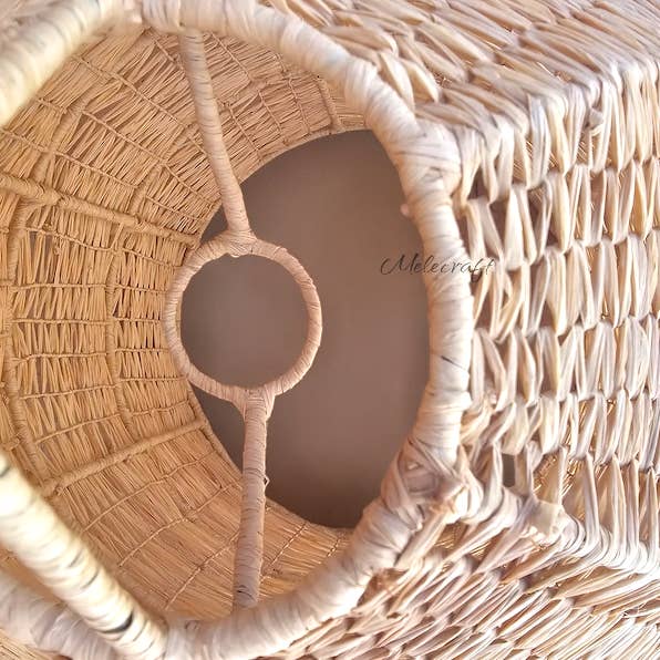 Melecraft - Wholesale Kroonluchter/hangend licht - Handgemaakte hanglamp van raffia - geweven hanglampenkap