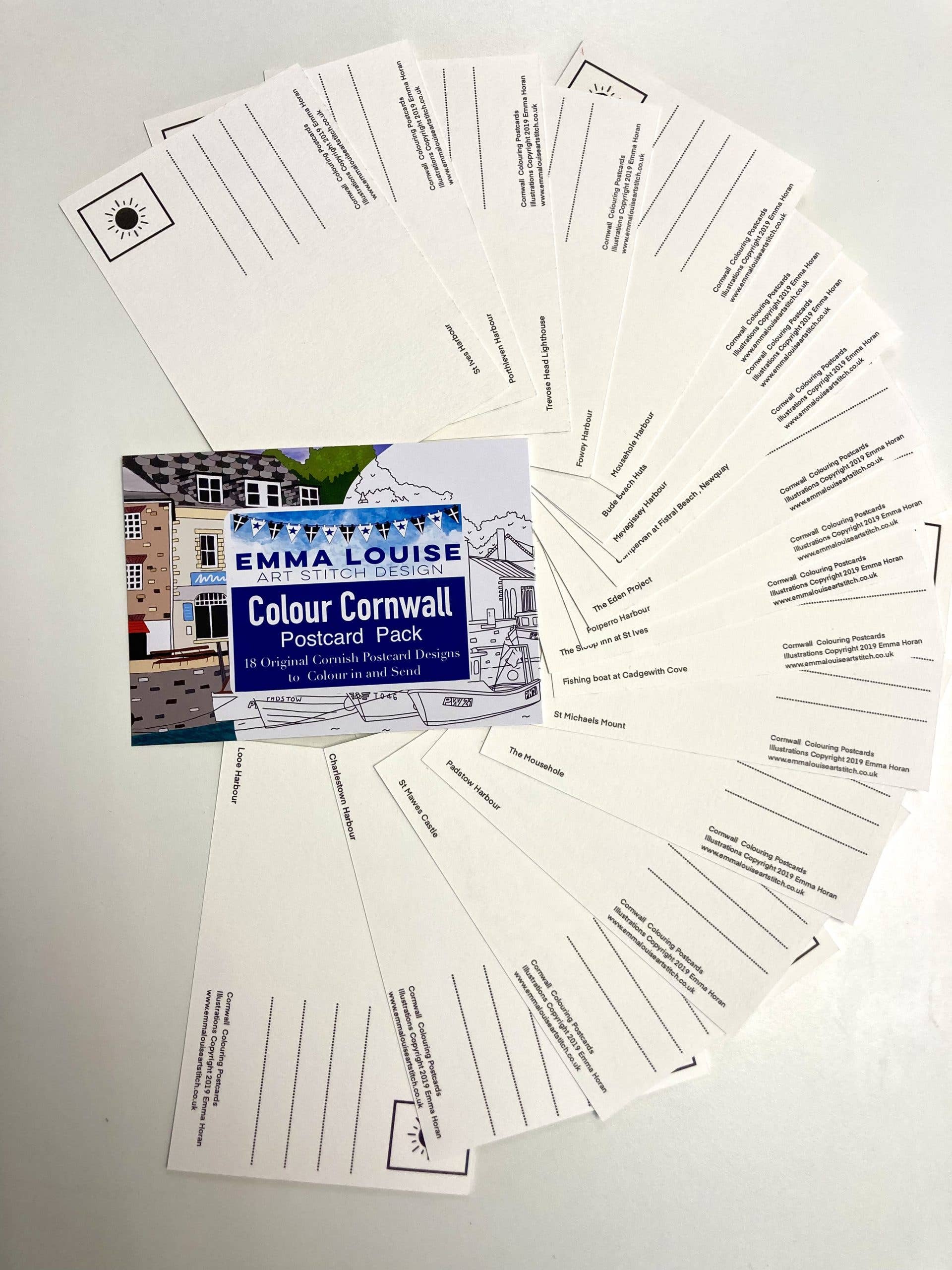 Emma Louise Art Stitch - Wholesale Postcard - Colour Cornwall –  Pack of Cornwall Colour In Postards5