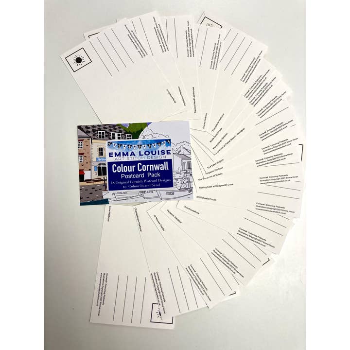 Emma Louise Art Stitch - Wholesale Postcard - Colour Cornwall – Pack of Cornwall Colour In Postards5