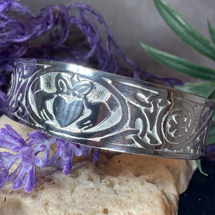 Celtic Crystal Designs Jewelry & Gifts - Wholesale Cuff Bracelet - Galway Claddagh Cuff Bracelet