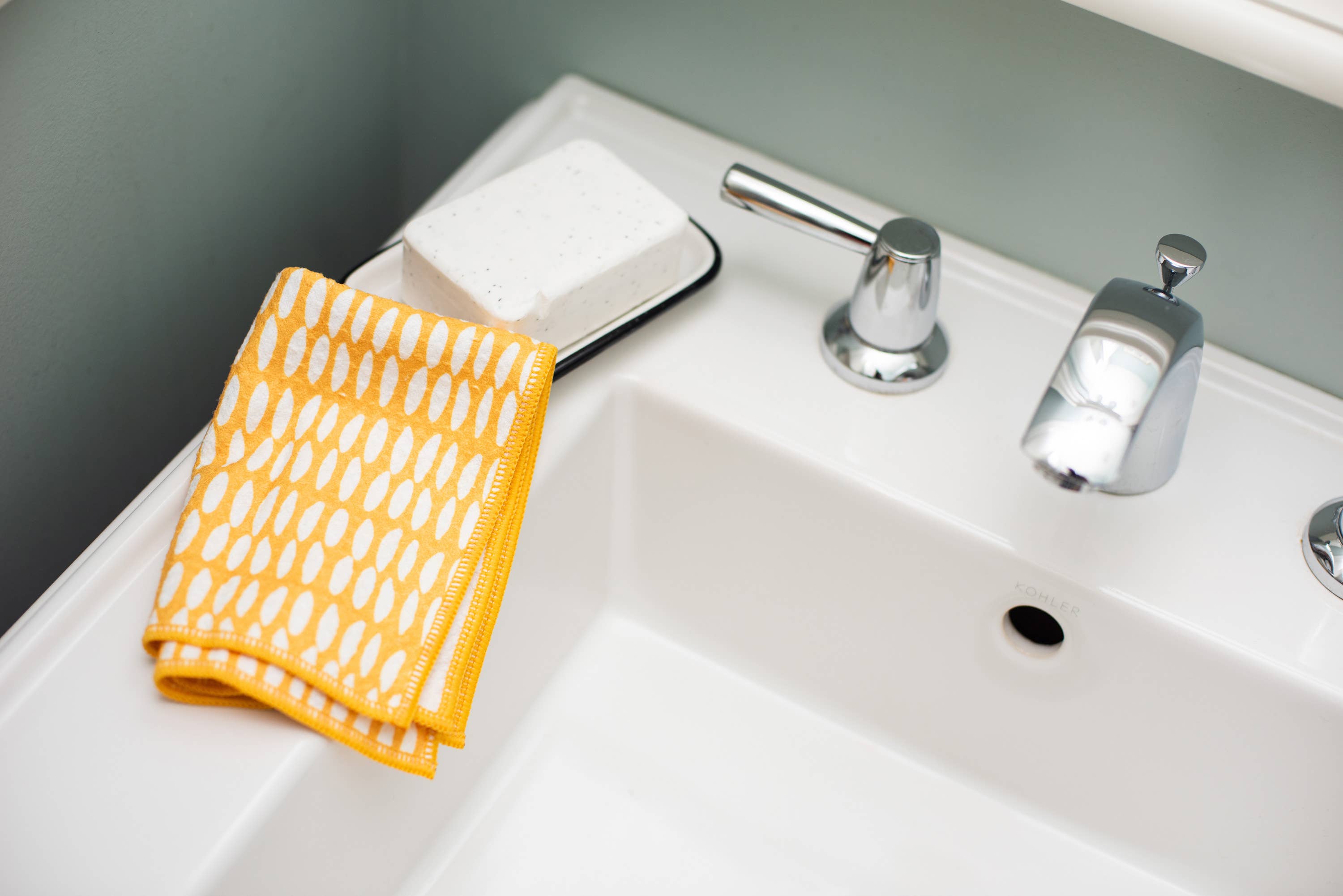 Once Again Home Co. – wholesale Tea towel – Mighty Minis Towel Set - Beans in Yellow (set of 3)4