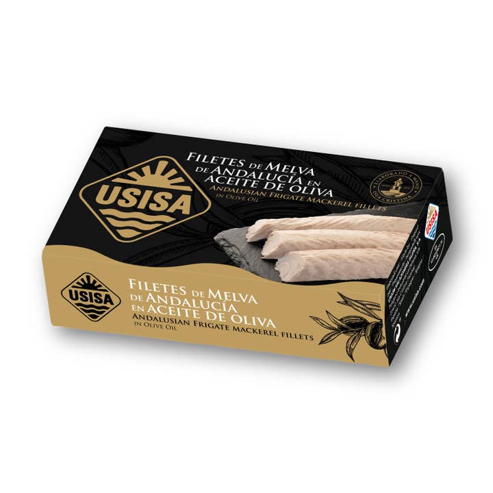 Unión Salazonera Isleña – Großhandel Fischkonserven – USISA- ANDALUSISCHE MELVA-FILETS IN OLIVENÖL 80GR2