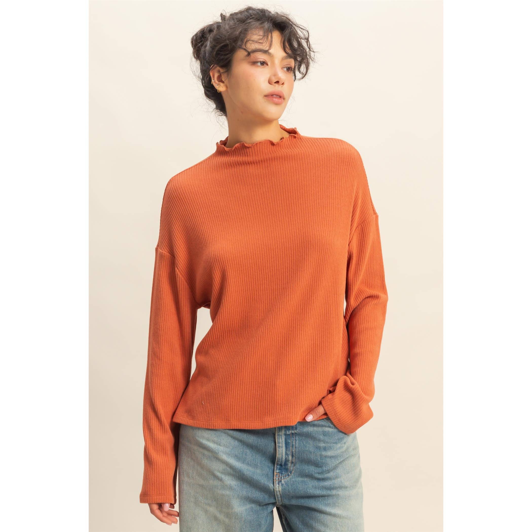 HYFVE - Wholesale Shirt - Women's - Oversized High Neck Top With Side Slit1