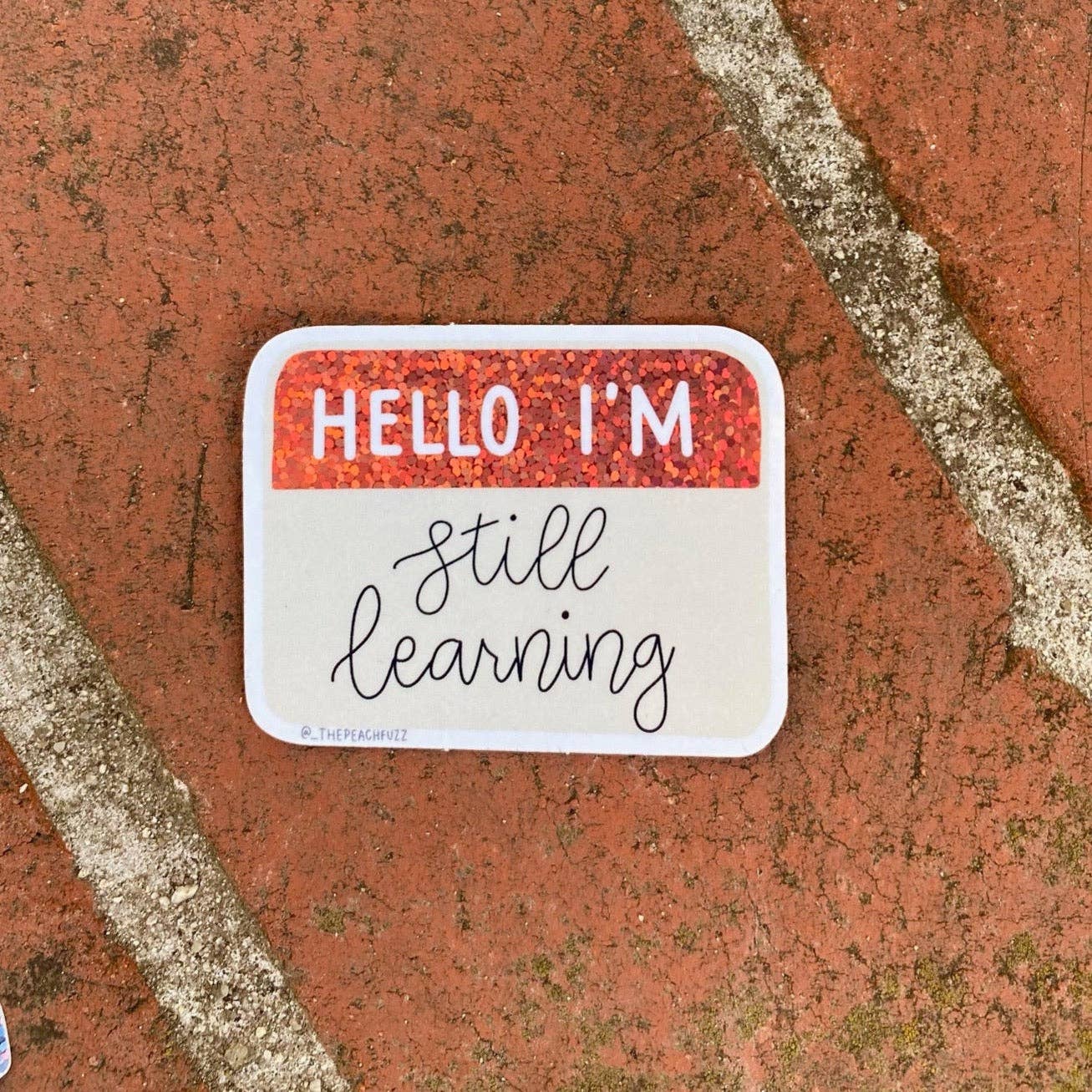 The Peach Fuzz - Wholesale Sticker - Hello I'm Still Learning Glitter Sticker4