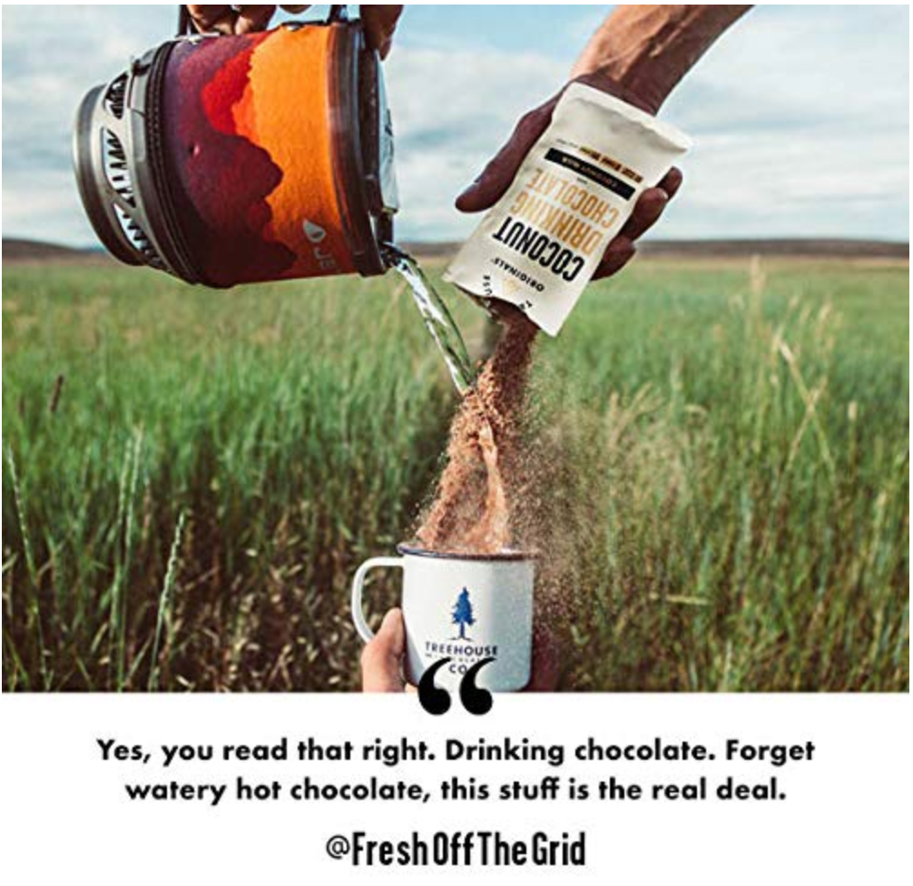 Treehouse Originals - Wholesale Hot Cocoa Mix/Kit - Coconut Milk Organic Dark Hot Chocolate, Single Serving2