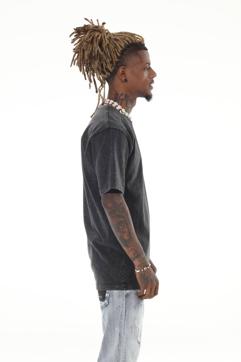 Stylo - Wholesale T-Shirt - Men's - Heavyweight Acid Wash Black Tshirt2