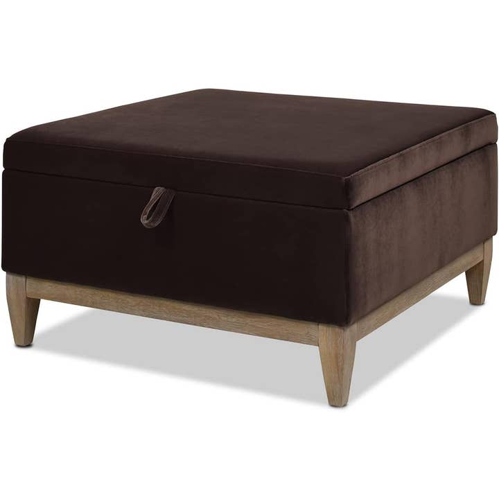 Olive Green Knox 35" Square Storage Cocktail Ottoman for wholesale on Faire4