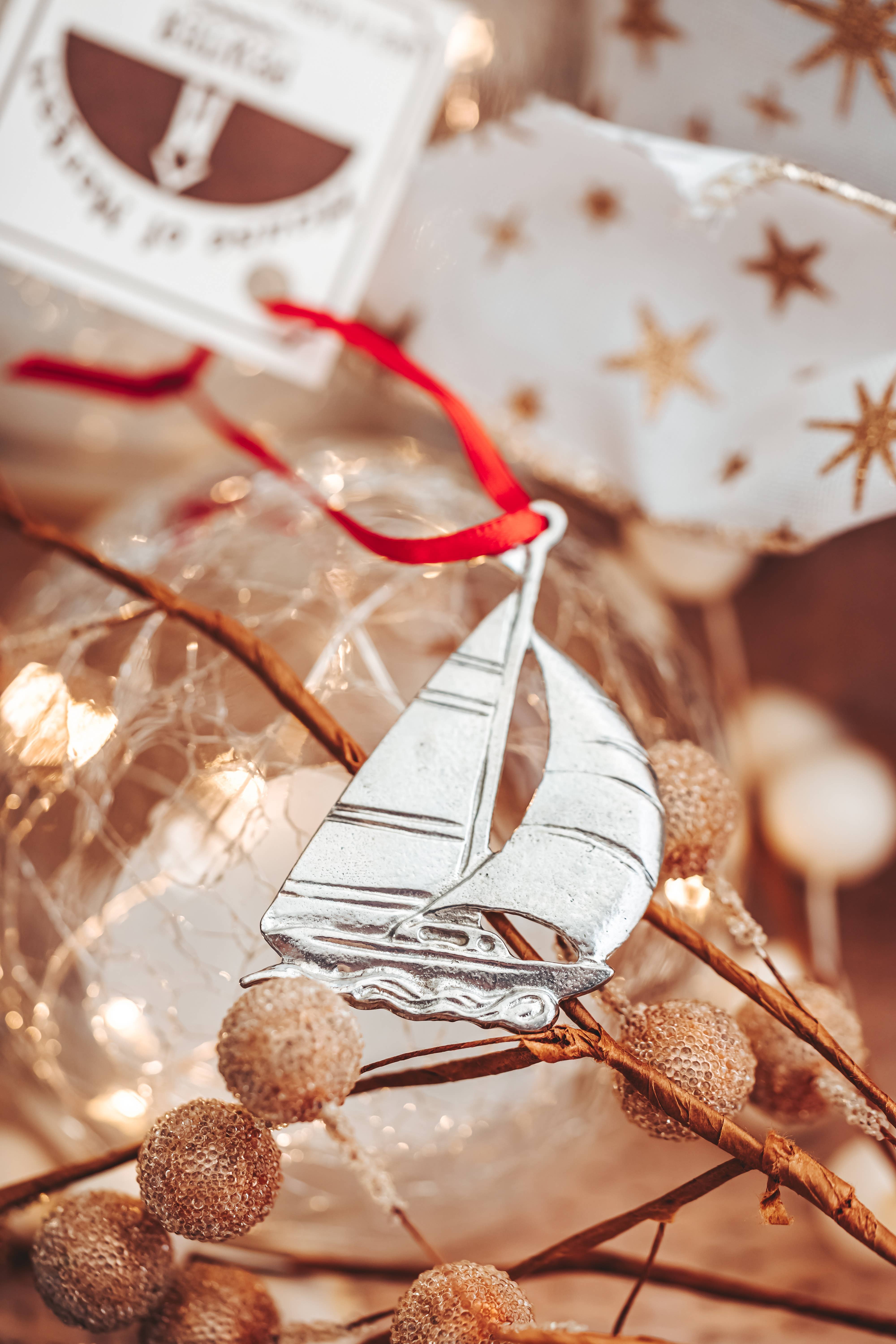 House of Morgan Pewter - Wholesale Ornament - Maryland Gifts - Crab - Sailboat - Christmas Ornament2