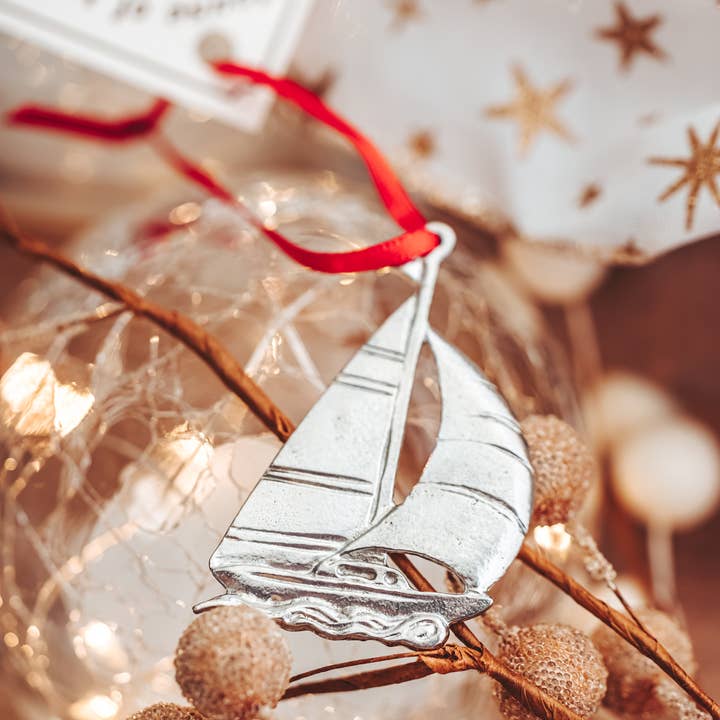 House of Morgan Pewter - Wholesale Ornament - Maryland Gifts - Crab - Sailboat - Christmas Ornament2