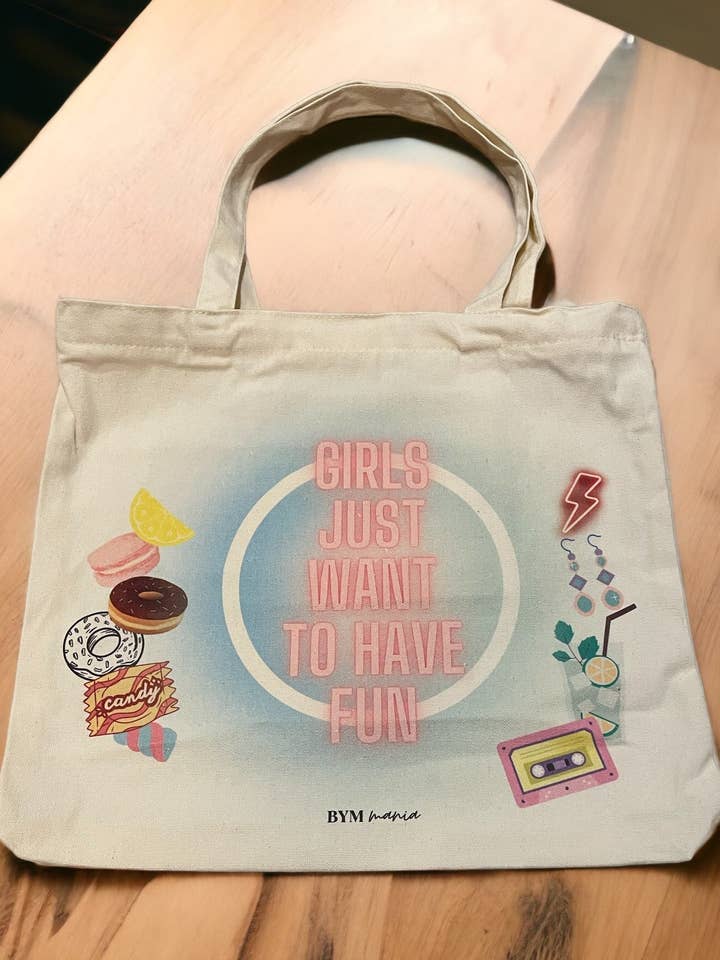 Borsa tote ragazze con vibrazioni anni '80 e '90 per la vendita all'ingrosso da parte di ByM Mania