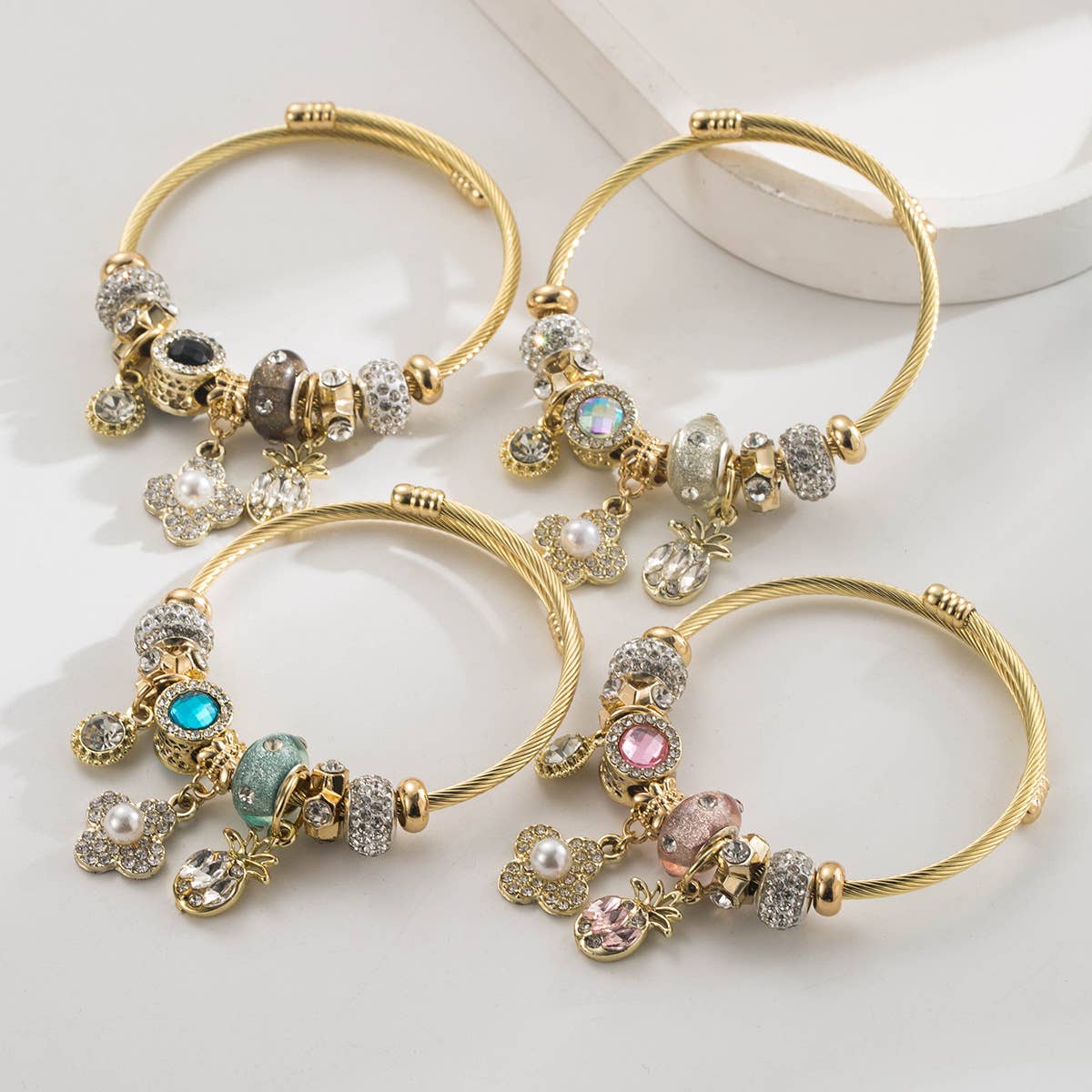 ACCITY - Wholesale Charm/Dangle Bracelet - Pearl Flower Pineapple Charm Bracelet_CWAJE058935