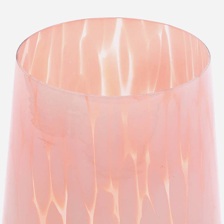 ExpoBazaar - Wholesale Vase - White Splutter Hurricane Glass Vase - Ruby