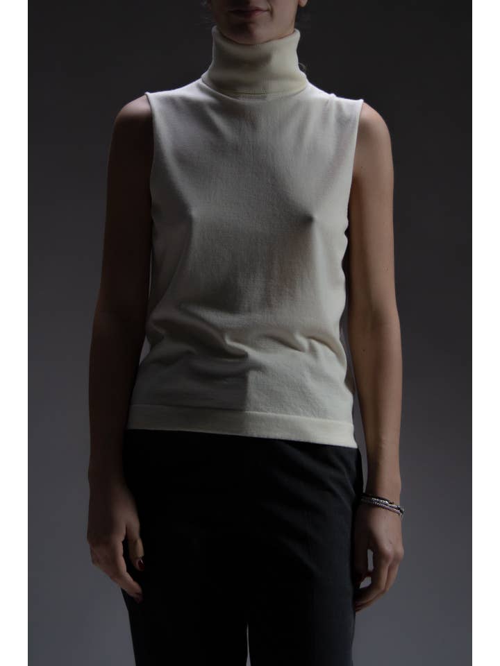 Lèmme - Wholesale Knit Sweater - Women's - Sleeveless turtleneck sweater in wool and silk2