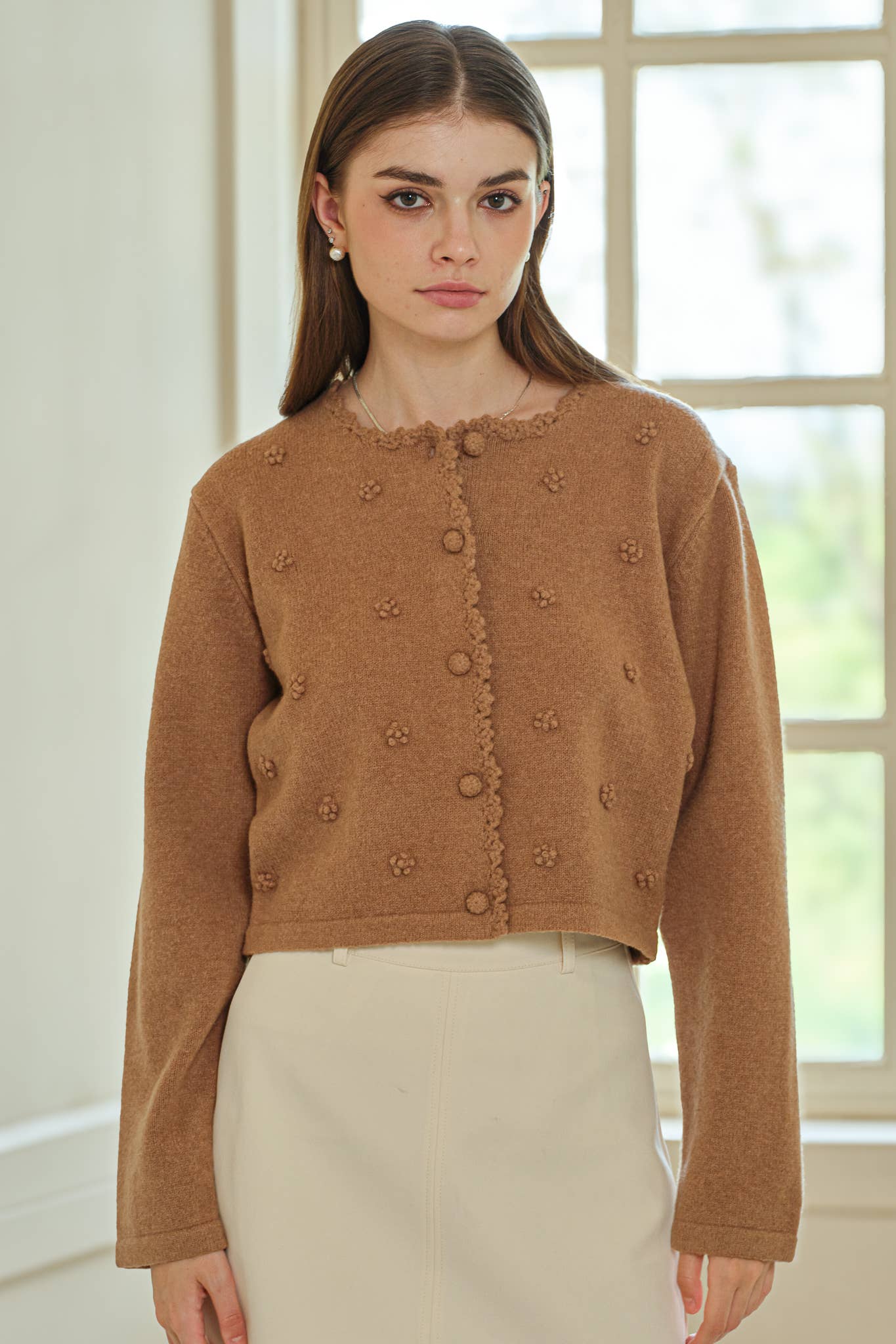 ROSIE POSIE - Wholesale Cardigan - Women's - RP2579 - Pom Pom Buttoned Cardigan7