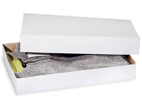 Recycled White Apparel Boxes for wholesale on Faire4