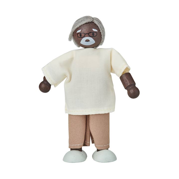 Grandfather Dollhouse Figure - Dark Skin Tone for wholesale by PlanToys