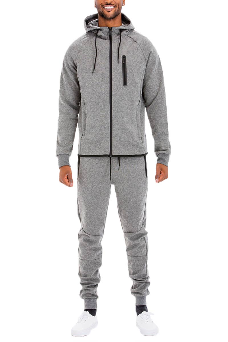 WEIV - Wholesale Tracksuit - Men's - Solid Dynamic Active Track Suit Cotton Poly Blend Track Set18