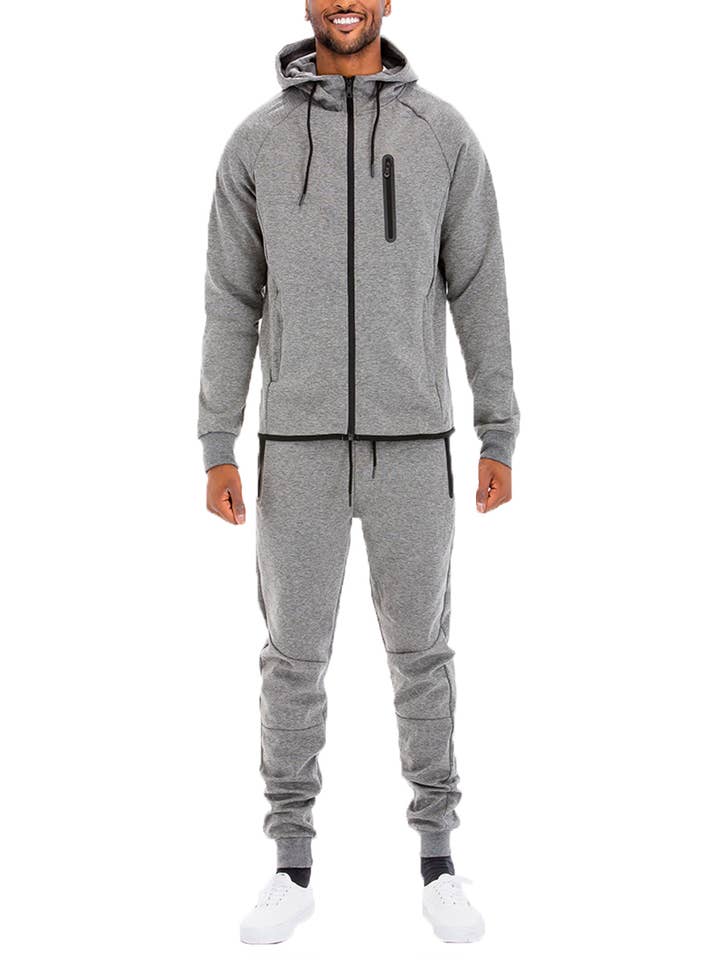 WEIV - Wholesale Tracksuit - Men's - Solid Dynamic Active Track Suit Cotton Poly Blend Track Set18