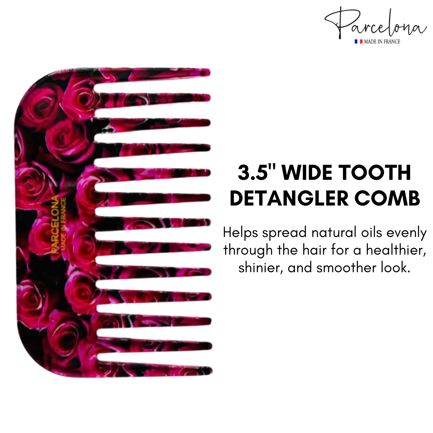 Parcelona - Wholesale Hair Brush/Comb - Parcelona Wide Tooth Comb Tropical Toucan Floral Print Comb for Thick Curly Hair13