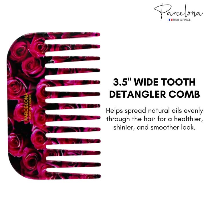 Parcelona - Wholesale Hair Brush/Comb - Parcelona Wide Tooth Comb Tropical Toucan Floral Print Comb for Thick Curly Hair13