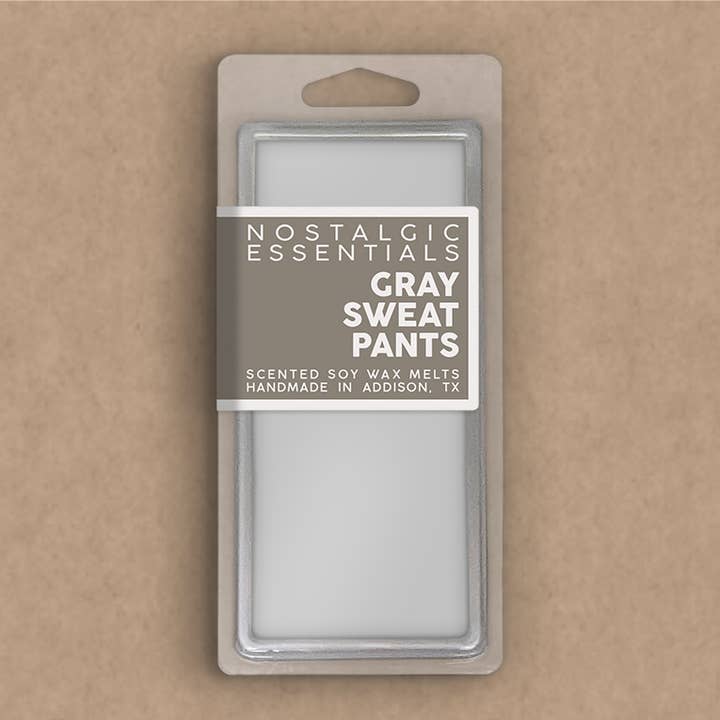 Gray Sweat Pants Scented Soy Wax Melt Snap Bars for wholesale by Nostalgic Essentials