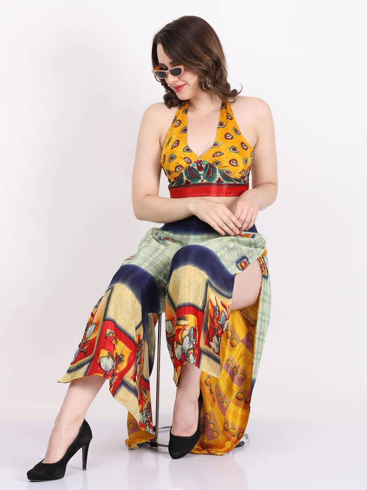 Wevez - Wholesale Pants – Women's - Women's Printed Thai fisherman Slit Leg wraps Pant Wholesale1