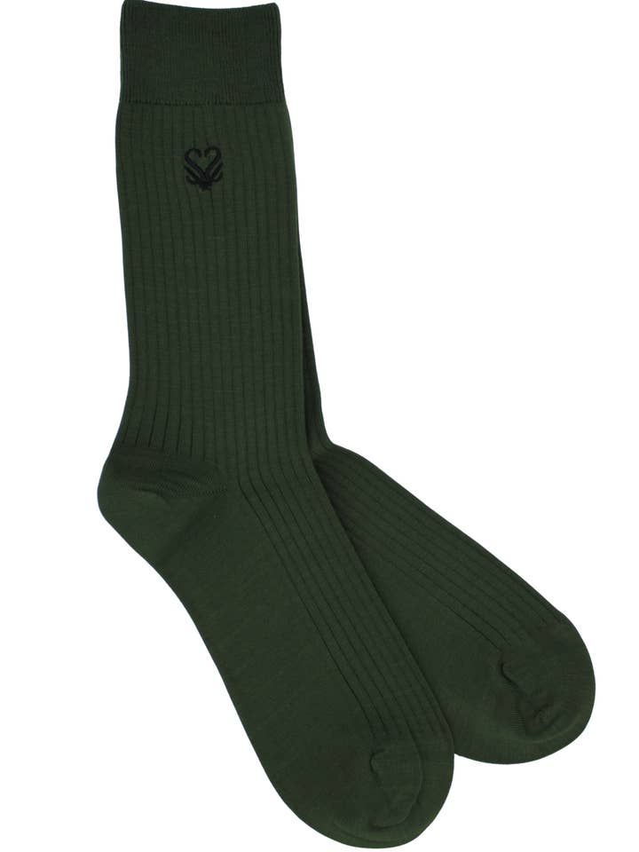 Racing Green Ribbed Bamboo Socks - The Duke Luxury Collection for wholesale by Sock Geeks