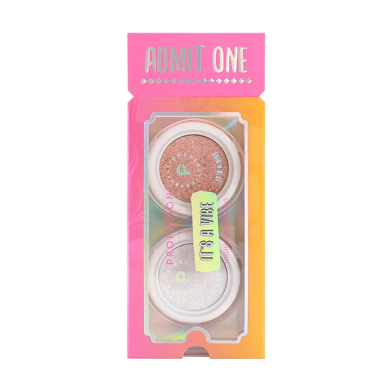 Profusion Cosmetics UK – wholesale Makeup highlighter – IT'S A VIBE | ADMIT ONE HIGHLIGHTER DUO0