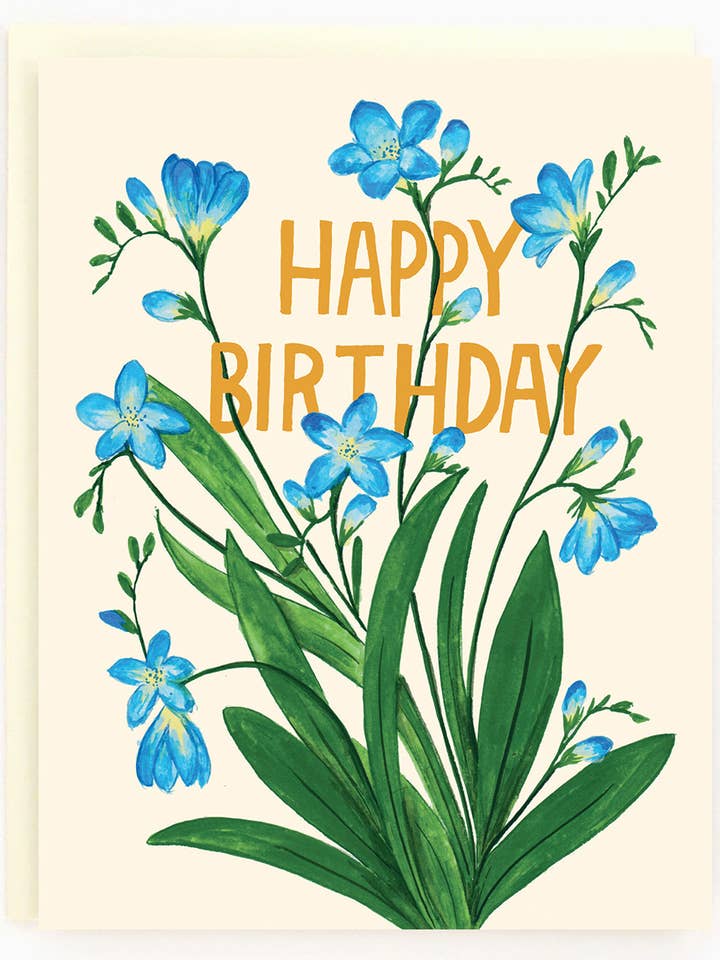 Birthday Freesias Card for wholesale by The Paperhood