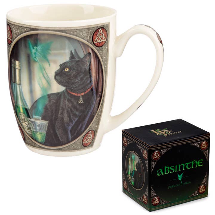 Puckator Ltd - Wholesale Coffee Mug - Lisa Parker Absinthe Cat Porcelain Mug