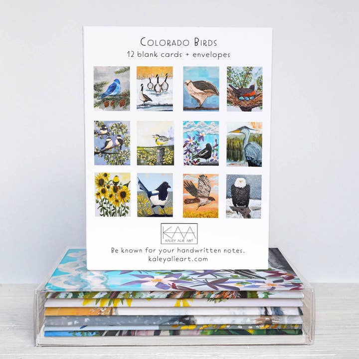 Colorado Birds diverse gratulationskort-låda med 12 för wholesale av Kaley Alie Art