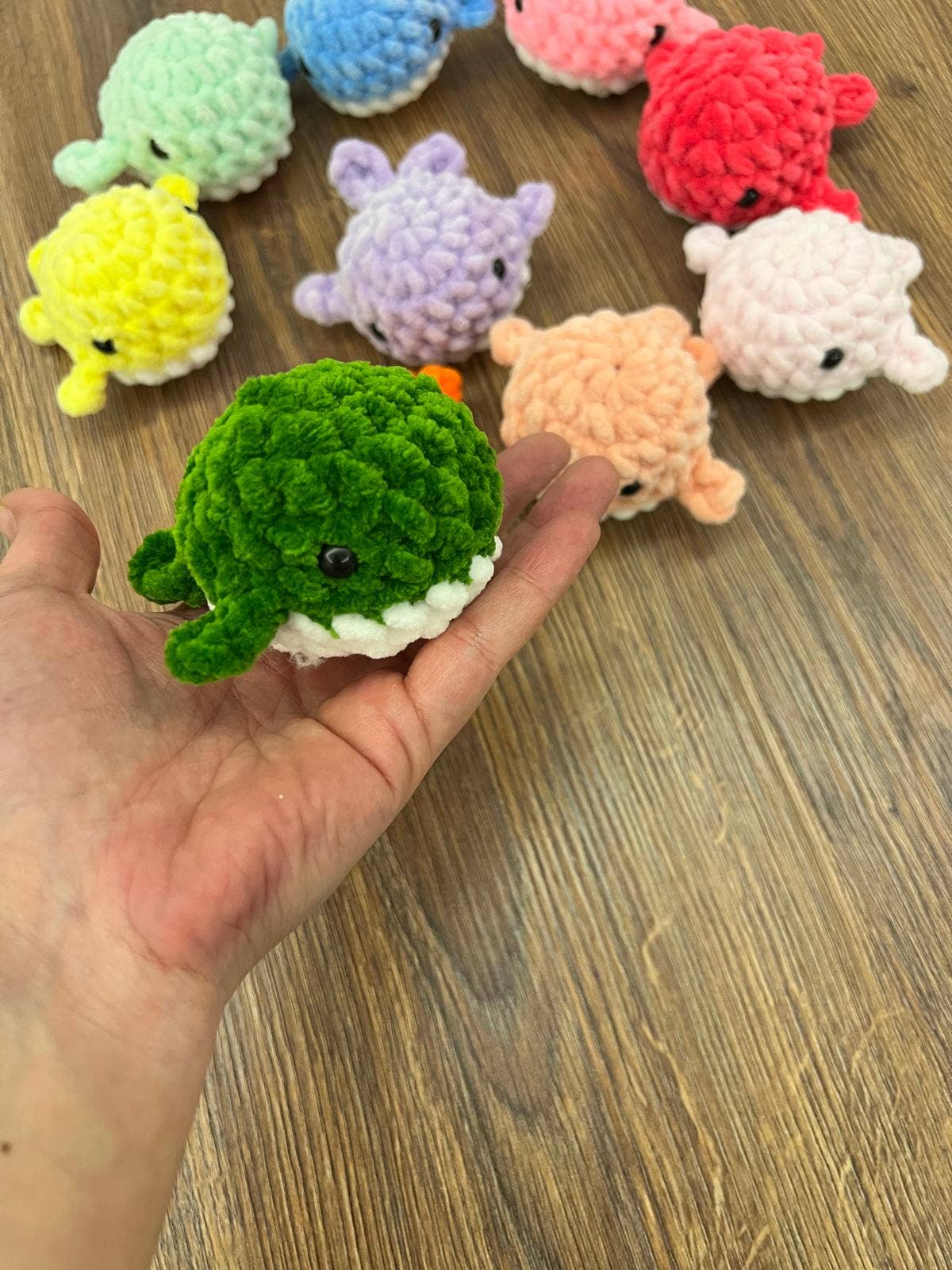 Emel Crochet - Wholesale Stuffed/Plush Toy - Kids & Baby - Mini Velvet Whale Keychain – Soft Handmade Ocean Charm0