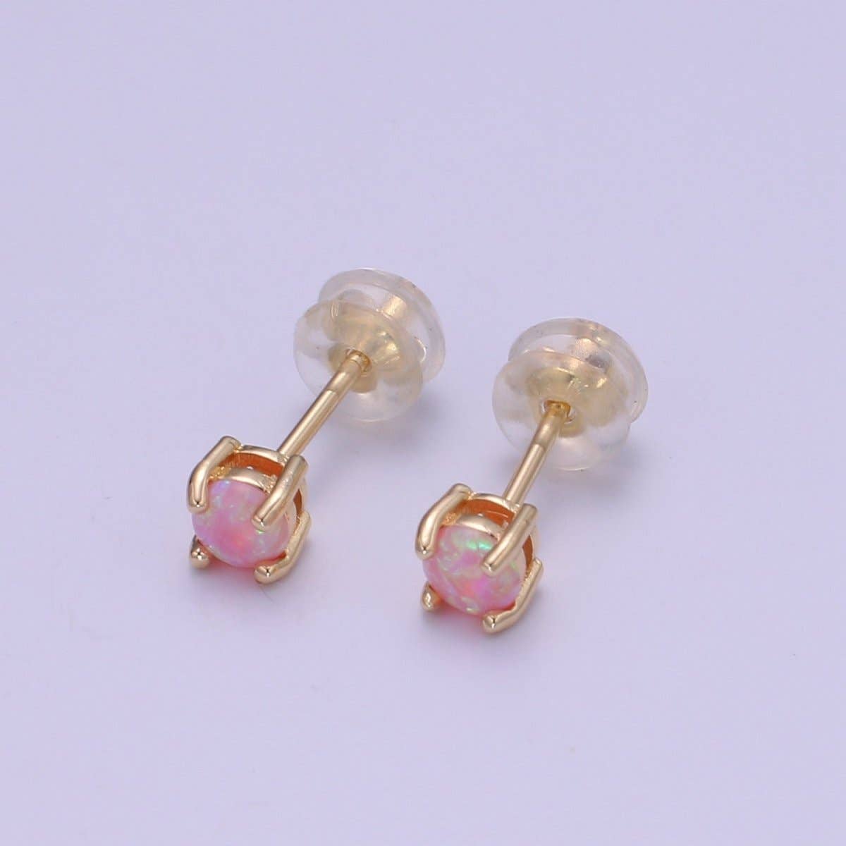 Aim Eternal - Vente Clous d'oreille - Boucles d'oreilles clous minimalistes en opale, en or rempli 18k, opale rose bleue blanche, bijoux cercle point minuscule, boucles d'oreilles délicates pour cadeau P-073~P-0751