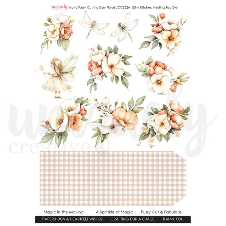 Uniquely Creative - Wholesale Cutouts - World Fussy Cutting Day Florals Cut-a-Part Sheet