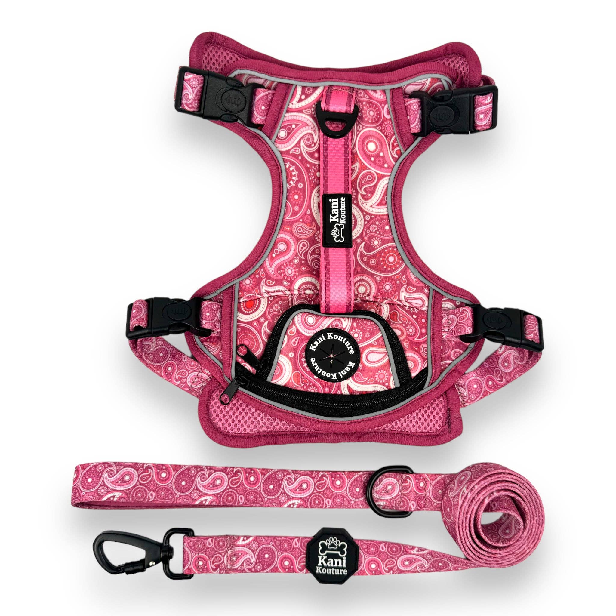 Kani Kouture - Wholesale Pet Harness - Dog - Pink Paisley - Adventure Harness4