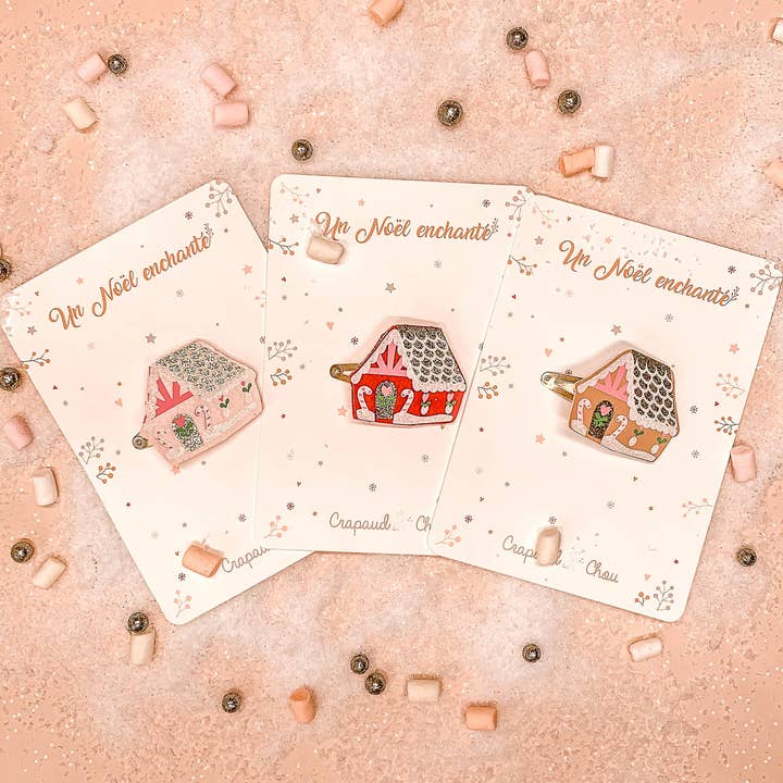 Fermaglio natalizio della casa di marzapane per la vendita all'ingrosso da parte di Crapaud Chou