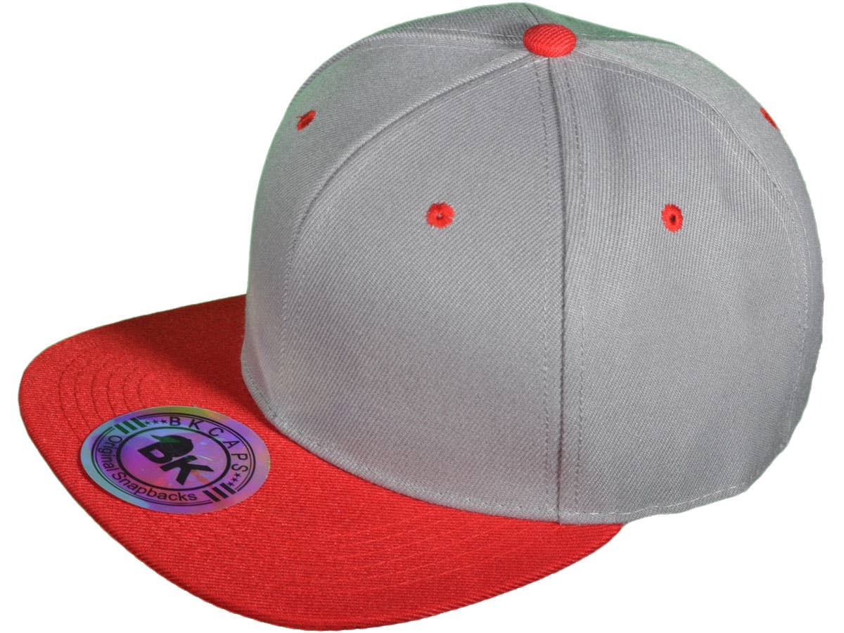 Buck Wholesale - Wholesale Flat Brim Cap - Unisex - Blank Snapback Hats - BK Caps Flat Bill Plain Vintage21