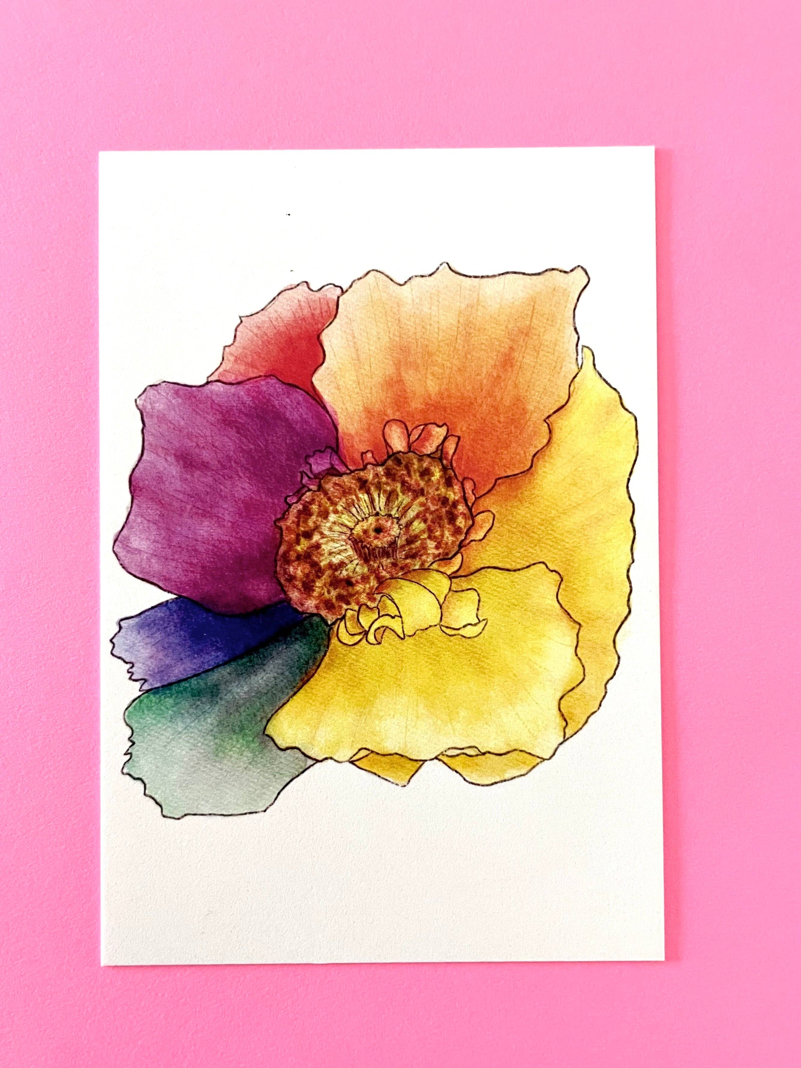 Unruly Wit - Wholesale Stationery/Notecard Set - Rainbow Flower Mini Cards4