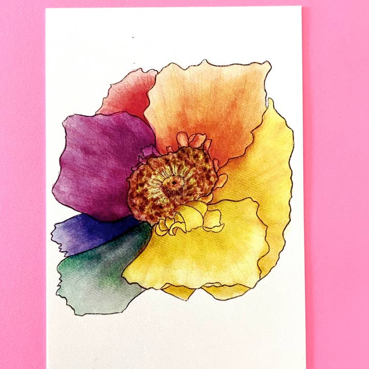 Unruly Wit - Wholesale Stationery/Notecard Set - Rainbow Flower Mini Cards4