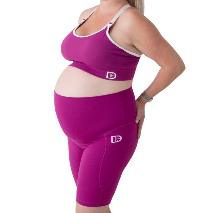 Maternity & Postnatal Cycling Shorts | Raspberry for wholesale by Latched