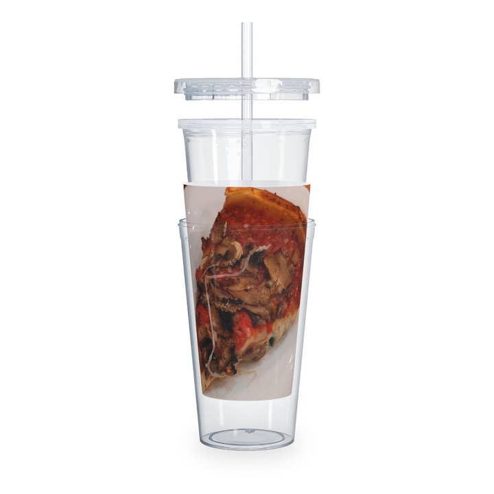 Transparente Vaso de plástico para pizza en plato con pajita de venta al por mayor en Faire